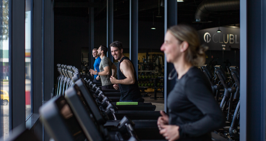 Members working out on treadmills at Club Lime Palmerston gym